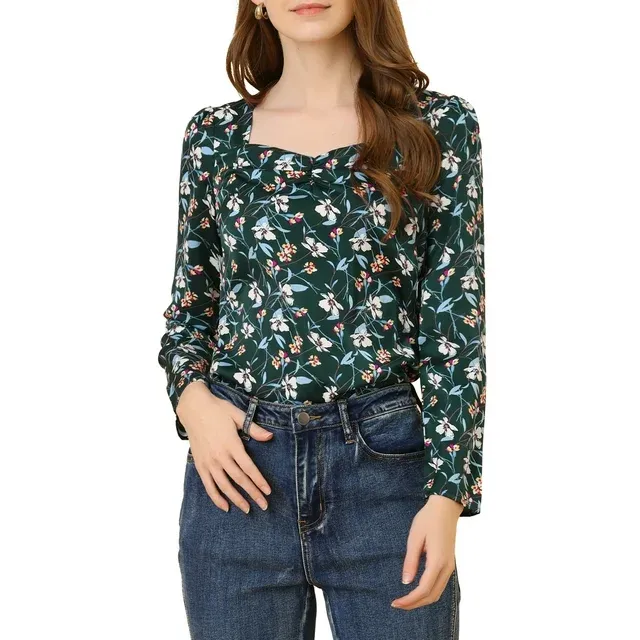 Women's Blouse Vintage Flower Top